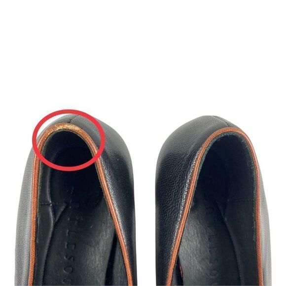 Gentle Souls Women's Black Leather Pumps Heels with Brown Piping EU 38 - Picture 7 of 11